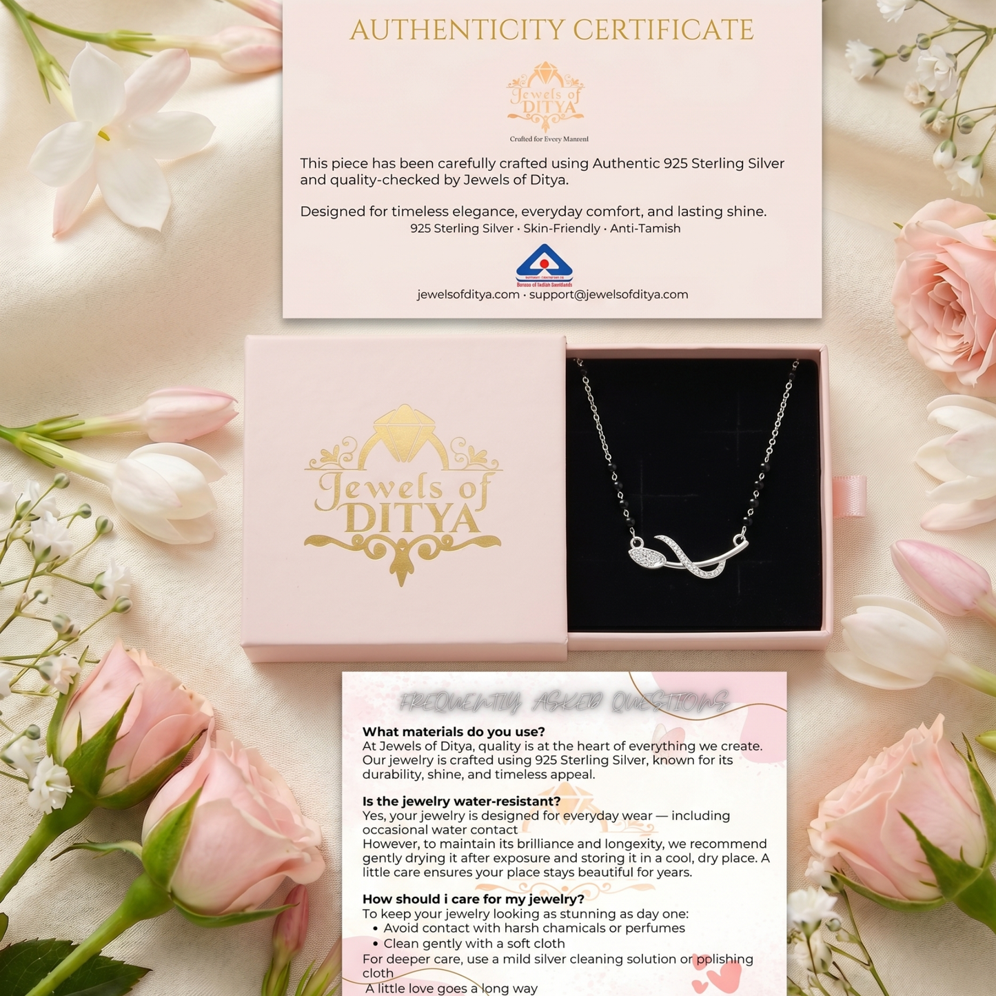 925 Silver Delicate Vine Mangalsutra | Jewels of Ditya
