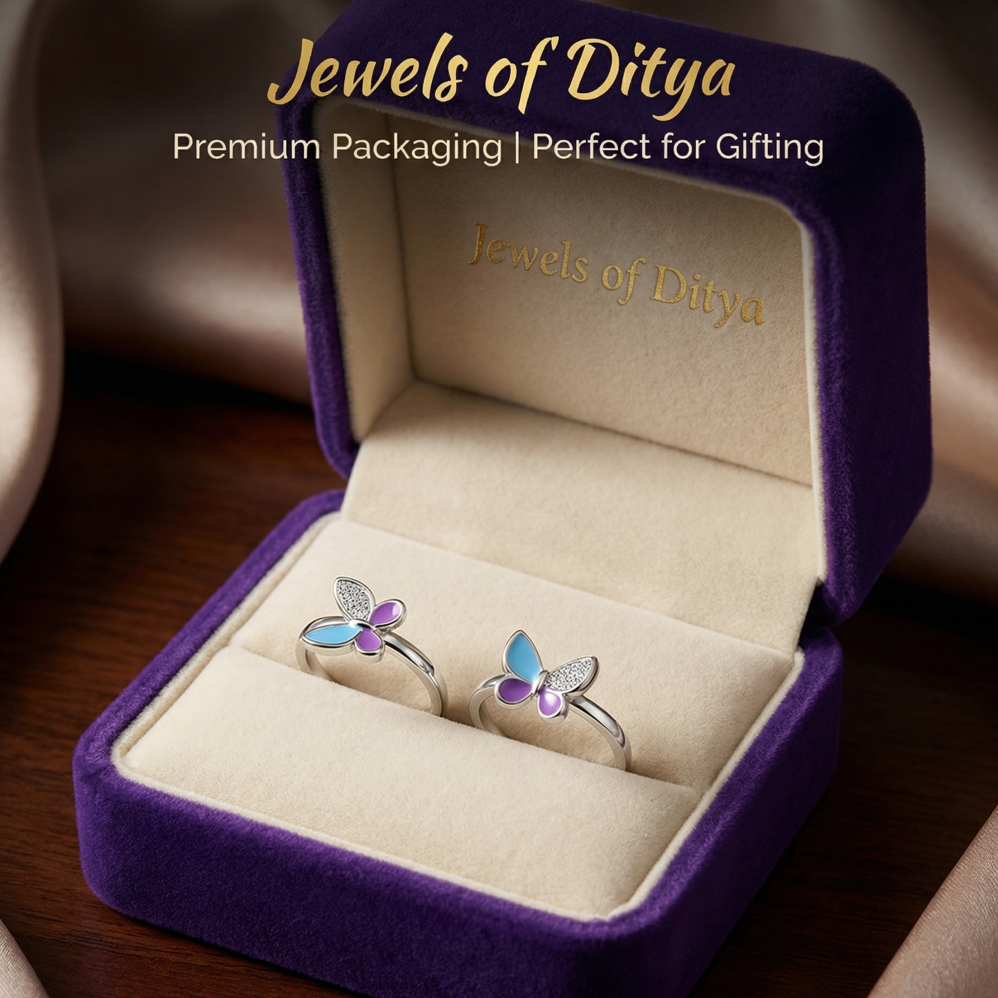 Sky & Violet Enamel Toe-Ring