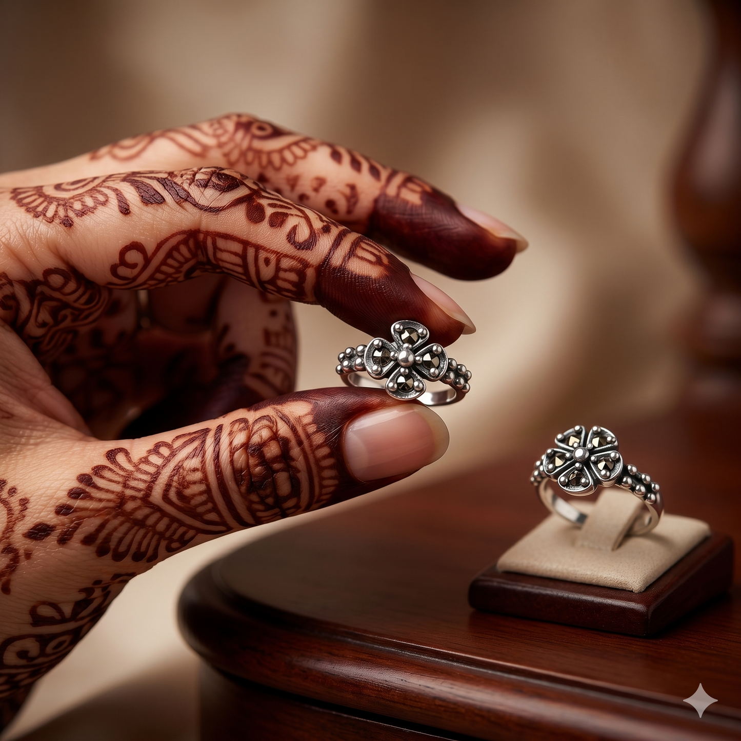 Sankalpa Antique-Finish Marcasite Toe Rings