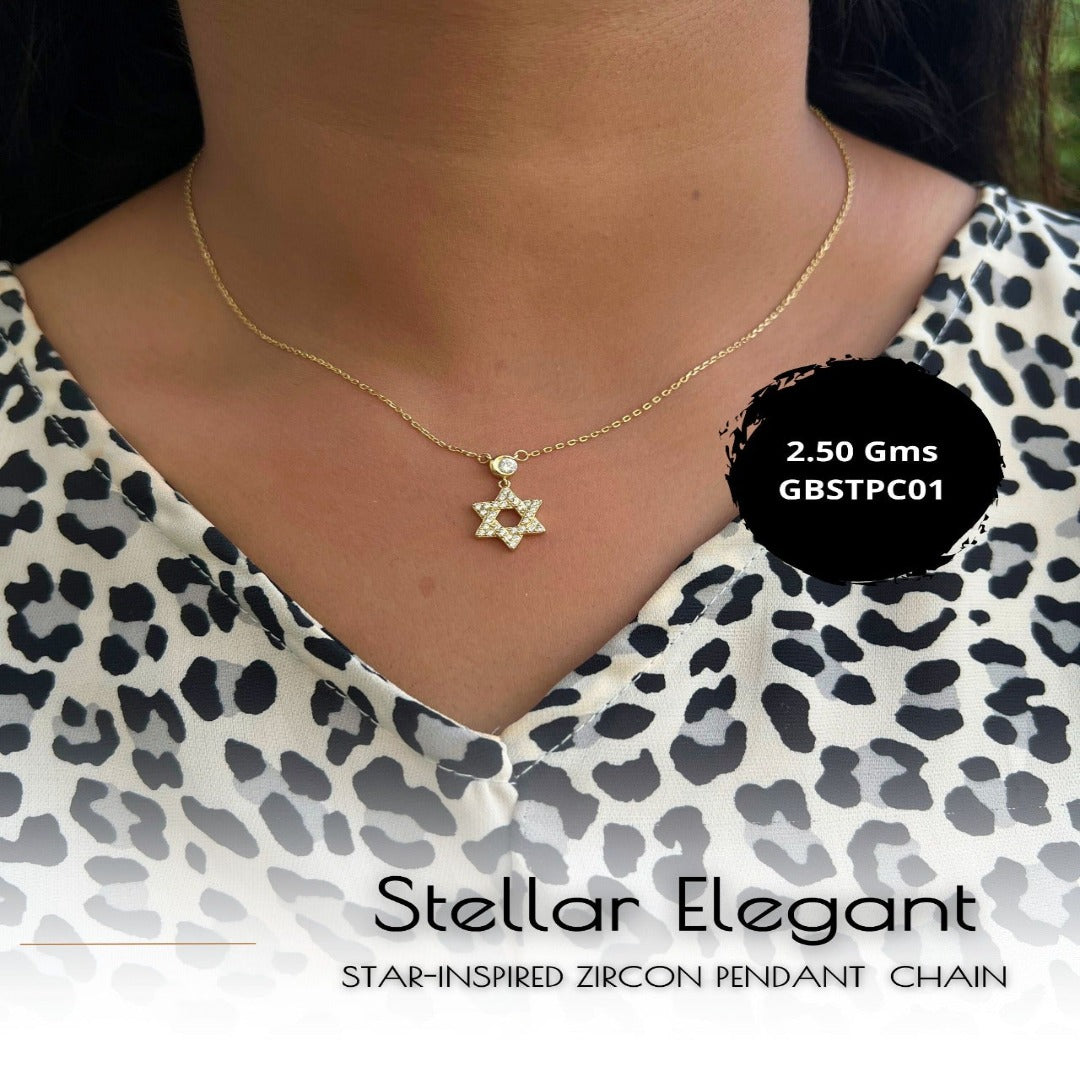 Elegent Star inspired zircon pendant chain