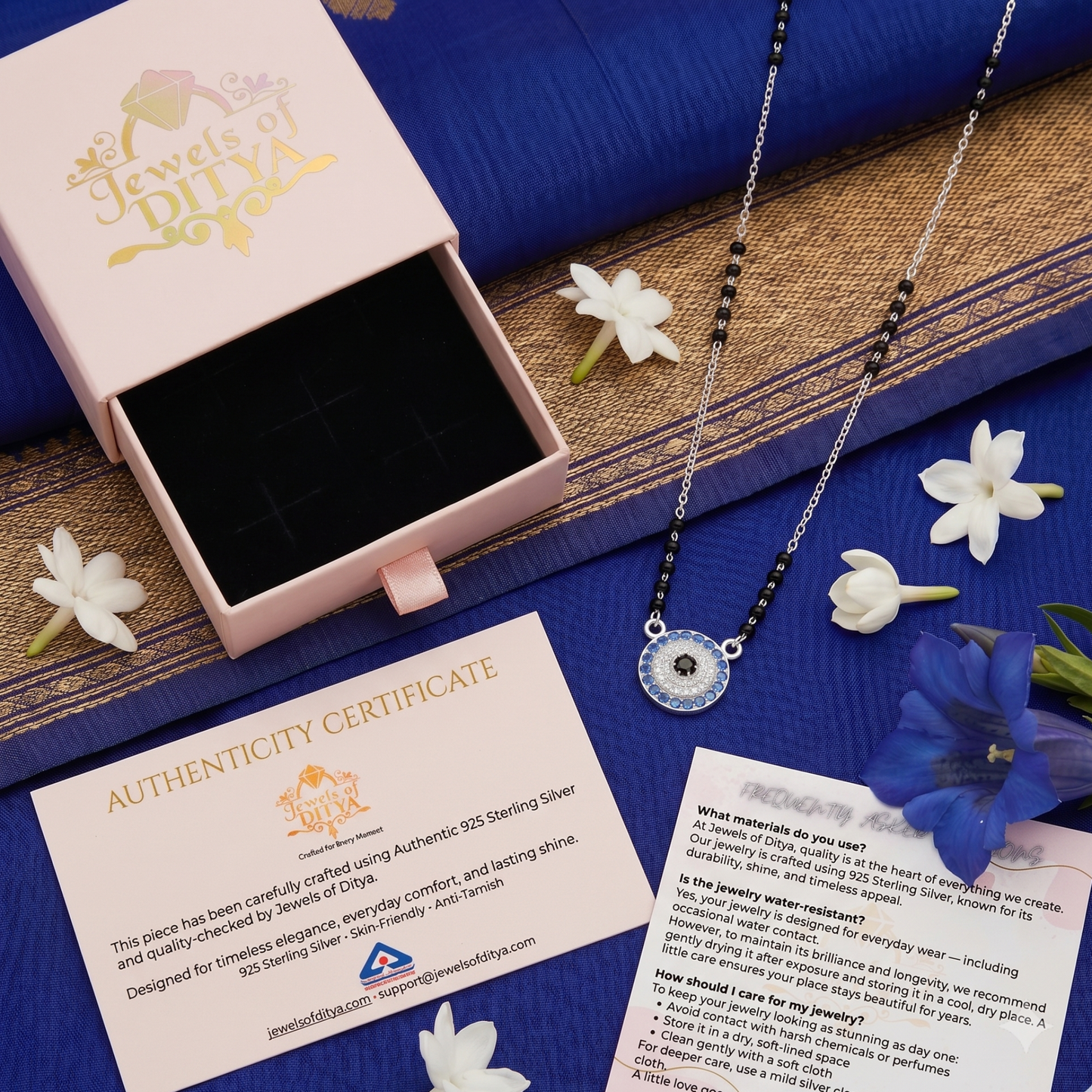925 Silver Evil Eye Mangalsutra | Jewels of Ditya