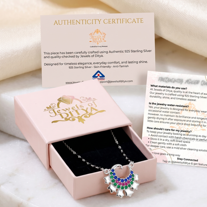 925 Silver Vibrant Crescent Mangalsutra | Jewels of Ditya