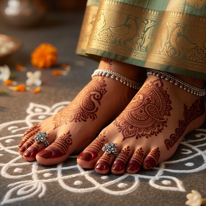 Sankalpa Antique-Finish Marcasite Toe Rings