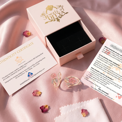 Adjustable Rose Gold Pink Rose Toe Ring | 925 Silver