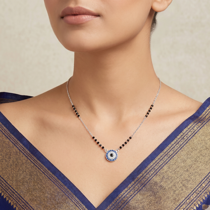 925 Silver Evil Eye Mangalsutra | Jewels of Ditya