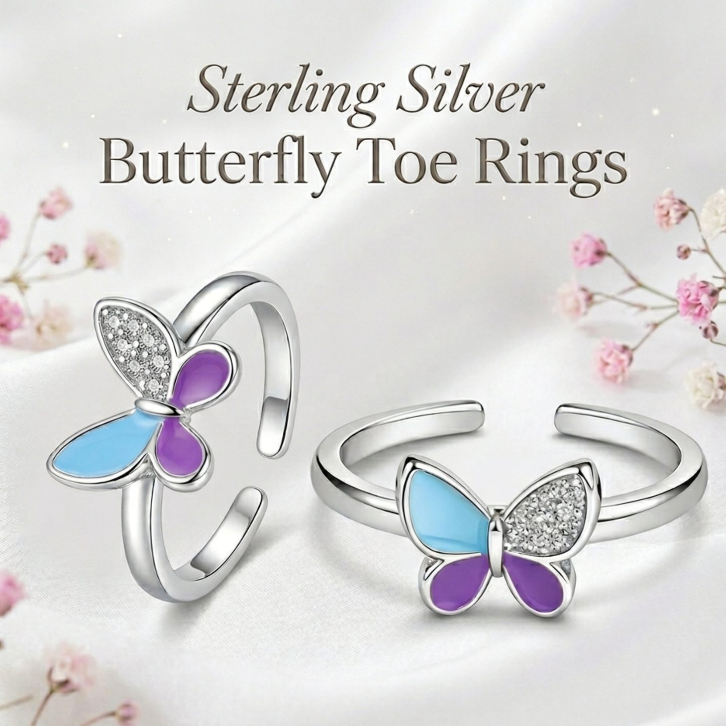Sky & Violet Enamel Toe-Ring