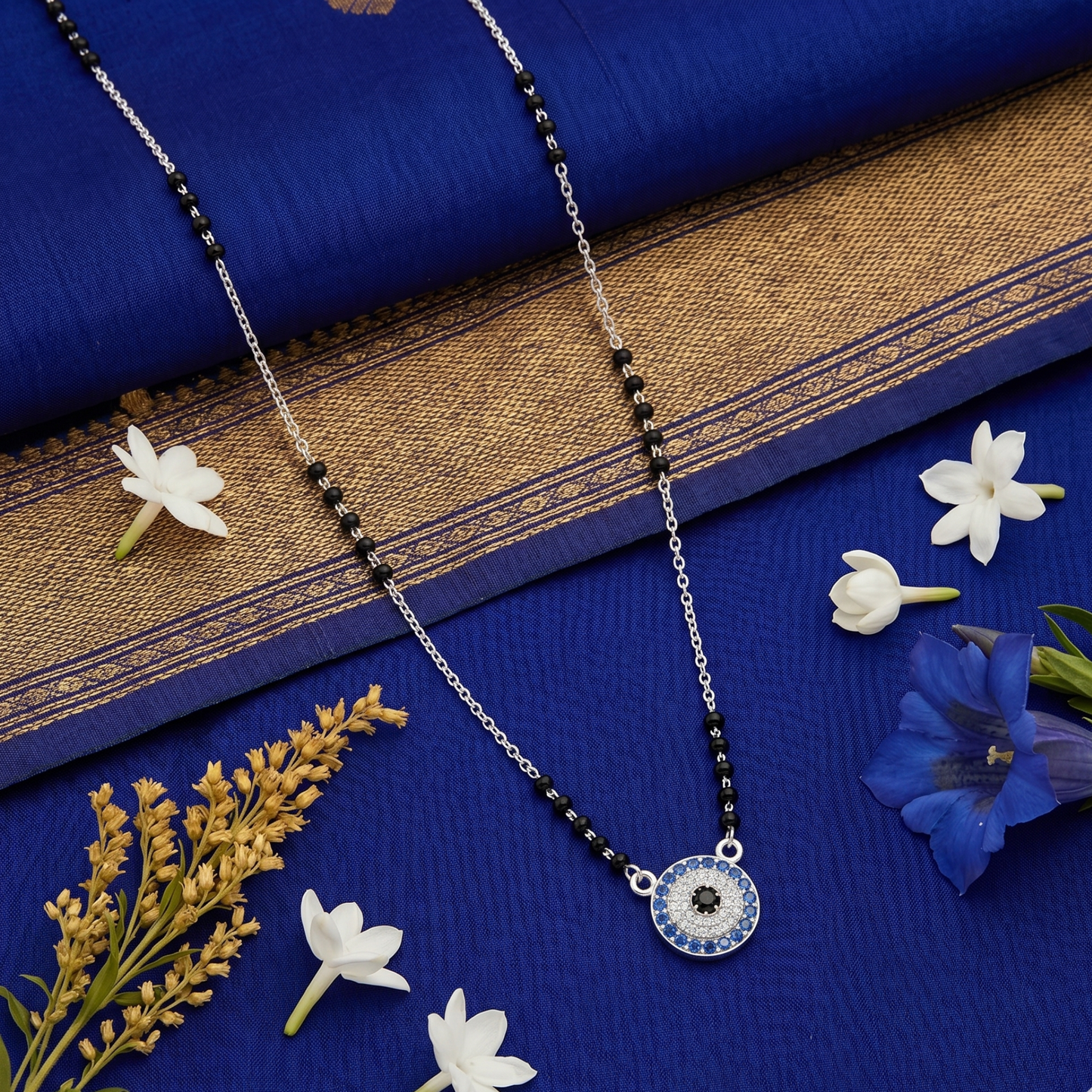 925 Silver Evil Eye Mangalsutra | Jewels of Ditya