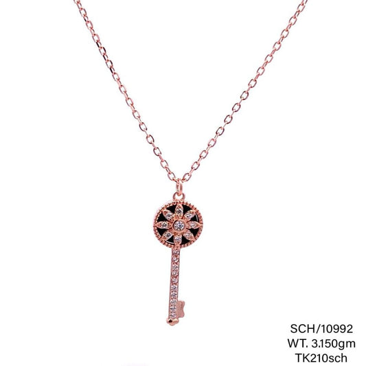 Key Pendant Chain in 925 Silver