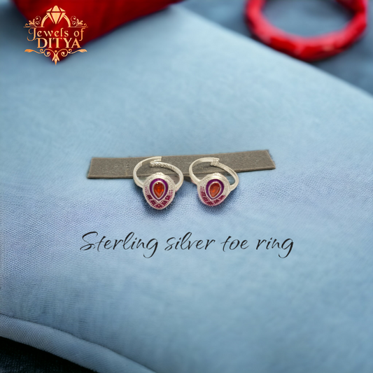 Silver Intricate AD Toe Ring