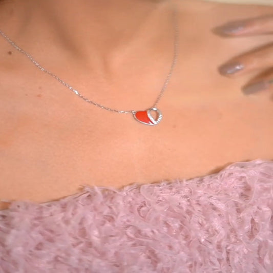Dazzling Heart Shape Pendant Chain in Sterling Silver