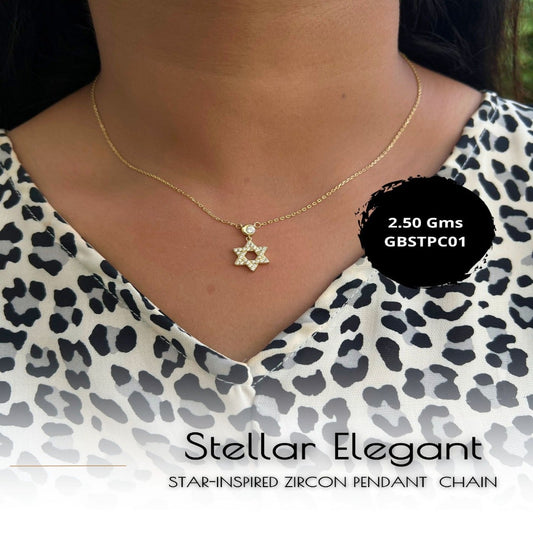 Elegent Star inspired zircon pendant chain