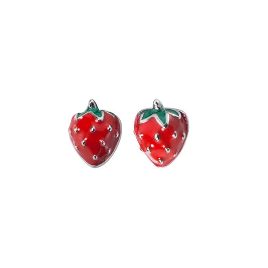 925 Sterling Silver Strawberry Stud Earrings combine