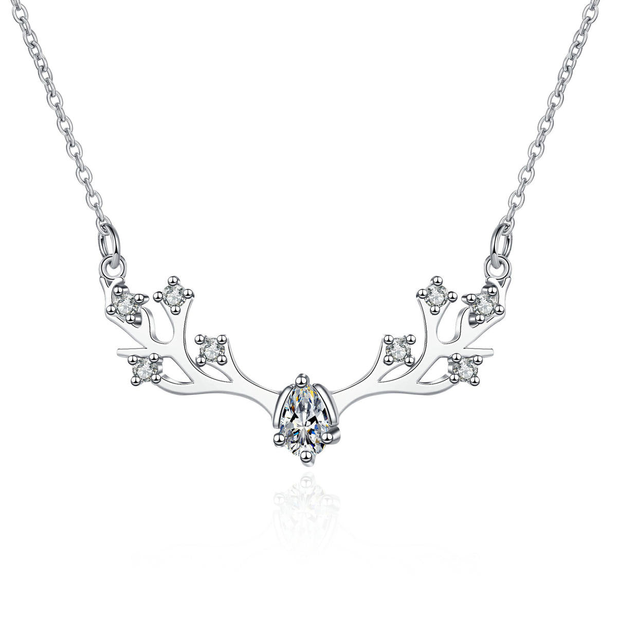 Moissanite "Graceful Deer" Pendant - 925 Sterling Silver Fine Jewelry