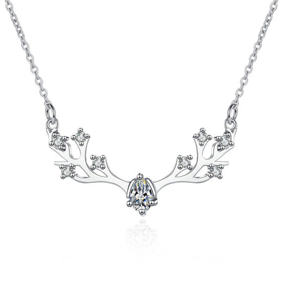 Moissanite "Graceful Deer" Pendant - 925 Sterling Silver Fine Jewelry