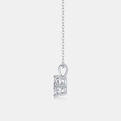 925 Sterling Silver 2CT Moissanite Necklace | Round VVS Solitaire Pendant