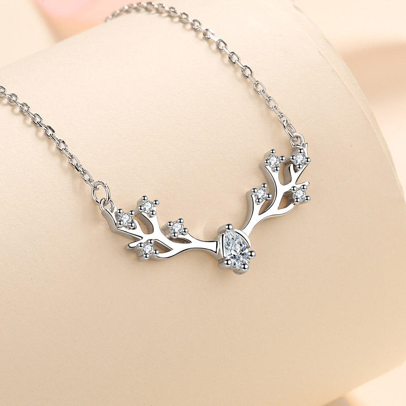 Moissanite "Graceful Deer" Pendant - 925 Sterling Silver Fine Jewelry