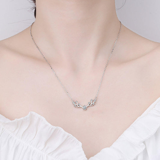 Moissanite "Graceful Deer" Pendant - 925 Sterling Silver Fine Jewelry