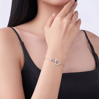 Heart-Cut Moissanite Tennis Bracelet in Authentic S925 Silver