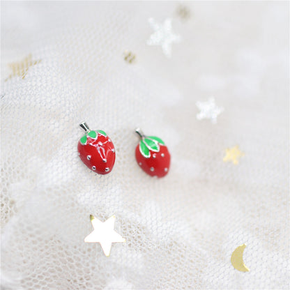 925 Sterling Silver Strawberry Stud Earrings combine